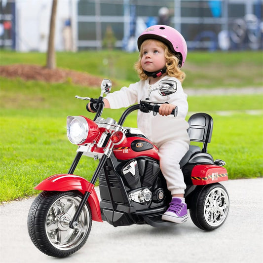 Kids Ride-On Motorcycle, 3-Wheel 6V Battery Powered Chopper Motorcycle with Headlight & Horn, ASTM-Certified Electric Toy for Boys & Girls Gifts