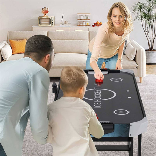 Foldable Air Hockey Table for Kids & Adults, 144CM Full Size Arcade Game Table with 2 Pucks & 2 Pushers for Game Room, Home Office