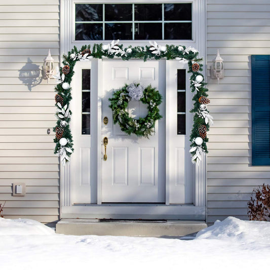 2.7M Christmas Garland, Pre-lit Xmas Pine Garland