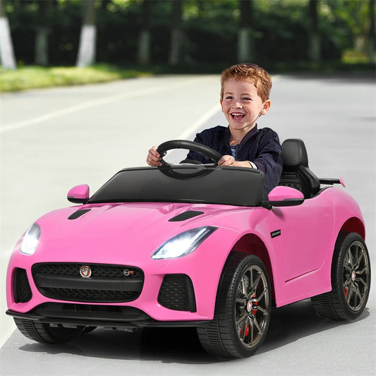 12V Kids Ride-On Car, Licensed Jaguar F-Type SVR Electric Vehicle with Remote Control, Lights, MP3, Motorized Car, Gift for Boys & Girls