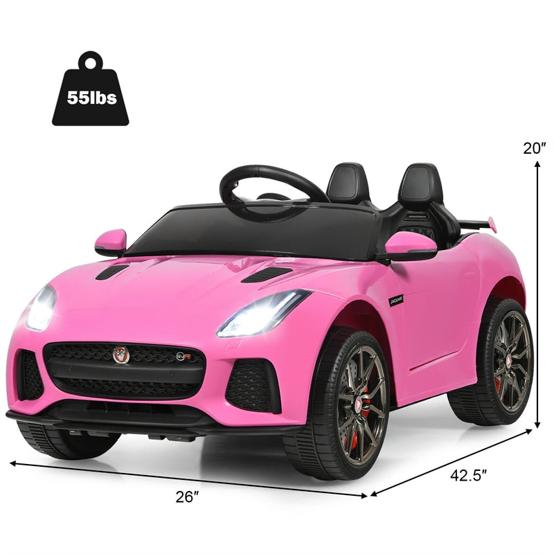 12V Kids Ride-On Car, Licensed Jaguar F-Type SVR Electric Vehicle with Remote Control, Lights, MP3, Motorized Car, Gift for Boys & Girls