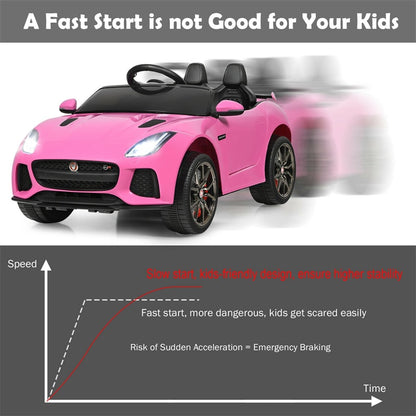 12V Kids Ride-On Car, Licensed Jaguar F-Type SVR Electric Vehicle with Remote Control, Lights, MP3, Motorized Car, Gift for Boys & Girls
