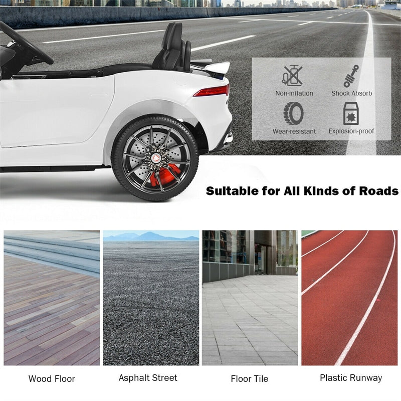 12V Kids Ride-On Car, Licensed Jaguar F-Type SVR Electric Vehicle with Remote Control, Lights, MP3, Motorized Car, Gift for Boys & Girls