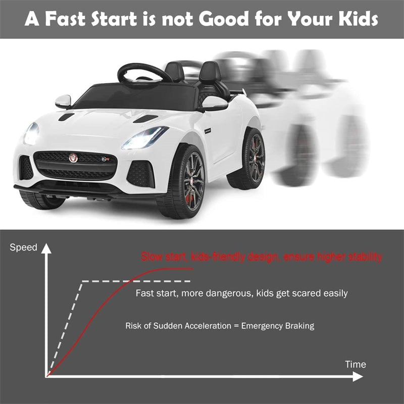12V Kids Ride-On Car, Licensed Jaguar F-Type SVR Electric Vehicle with Remote Control, Lights, MP3, Motorized Car, Gift for Boys & Girls