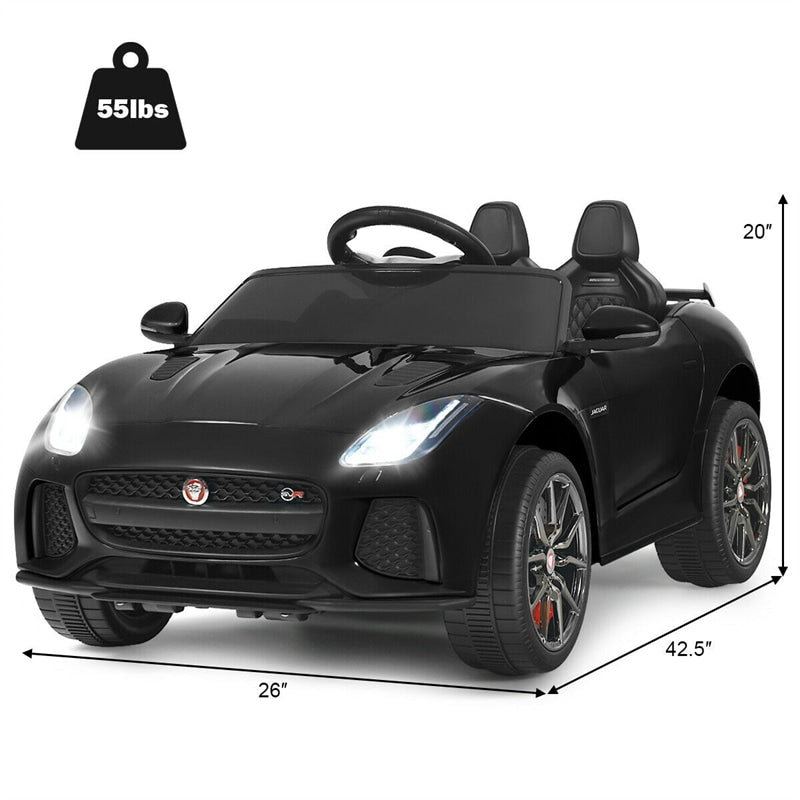 12V Kids Ride-On Car, Licensed Jaguar F-Type SVR Electric Vehicle with Remote Control, Lights, MP3, Motorized Car, Gift for Boys & Girls