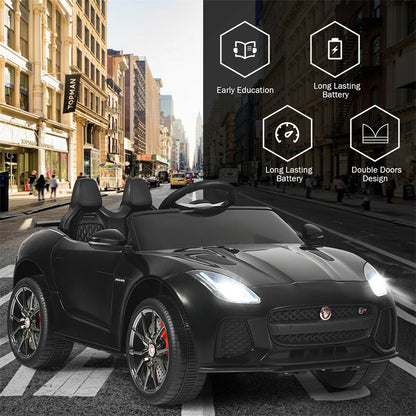 12V Kids Ride-On Car, Licensed Jaguar F-Type SVR Electric Vehicle with Remote Control, Lights, MP3, Motorized Car, Gift for Boys & Girls