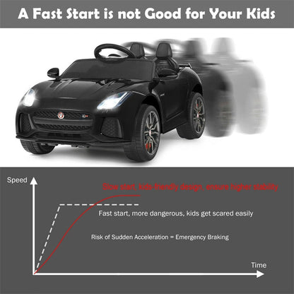 12V Kids Ride-On Car, Licensed Jaguar F-Type SVR Electric Vehicle with Remote Control, Lights, MP3, Motorized Car, Gift for Boys & Girls