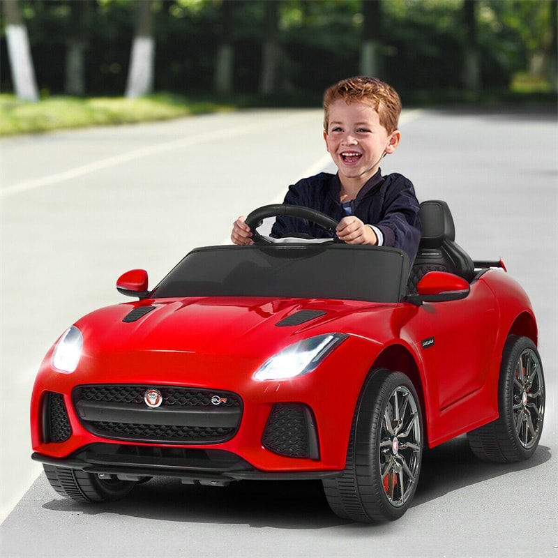 12V Kids Ride-On Car, Licensed Jaguar F-Type SVR Electric Vehicle with Remote Control, Lights, MP3, Motorized Car, Gift for Boys & Girls