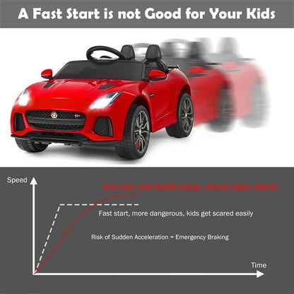 12V Kids Ride-On Car, Licensed Jaguar F-Type SVR Electric Vehicle with Remote Control, Lights, MP3, Motorized Car, Gift for Boys & Girls