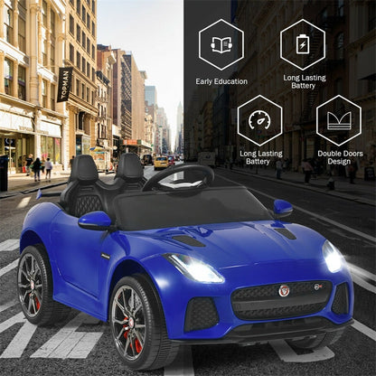 12V Kids Ride-On Car, Licensed Jaguar F-Type SVR Electric Vehicle with Remote Control, Lights, MP3, Motorized Car, Gift for Boys & Girls
