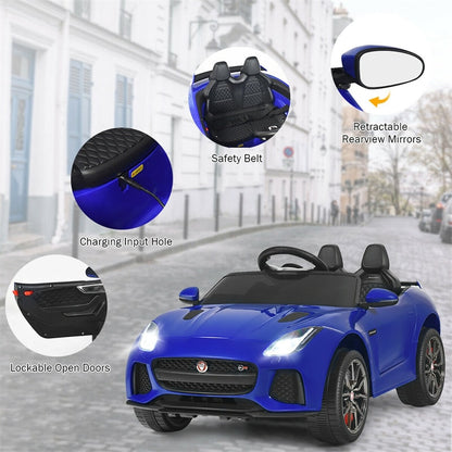 12V Kids Ride-On Car, Licensed Jaguar F-Type SVR Electric Vehicle with Remote Control, Lights, MP3, Motorized Car, Gift for Boys & Girls