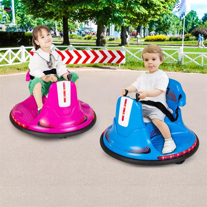 12V Bumper Car for Toddlers, Kids Electric Ride On Bumper Car with Remote Control, 360 Degree Spin, Dual Joystick & Flashing LED Lights