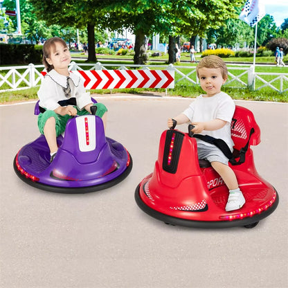 12V Bumper Car for Toddlers, Kids Electric Ride On Bumper Car with Remote Control, 360 Degree Spin, Dual Joystick & Flashing LED Lights