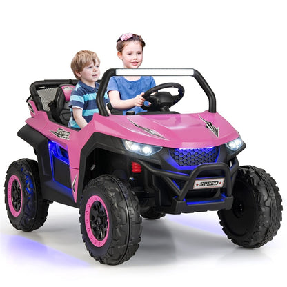 12V 2-Seater Ride On UTV, Kids Electric Vehicle with Remote Control, LED Lights, Music & Storage, Battery Powered Off-Road Car for 3-8 Years