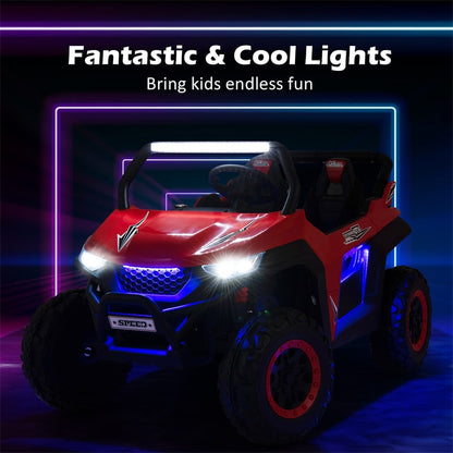 12V 2-Seater Ride On UTV, Kids Electric Vehicle with Remote Control, LED Lights, Music & Storage, Battery Powered Off-Road Car for 3-8 Years