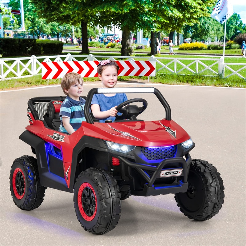 12V 2-Seater Ride On UTV, Kids Electric Vehicle with Remote Control, LED Lights, Music & Storage, Battery Powered Off-Road Car for 3-8 Years
