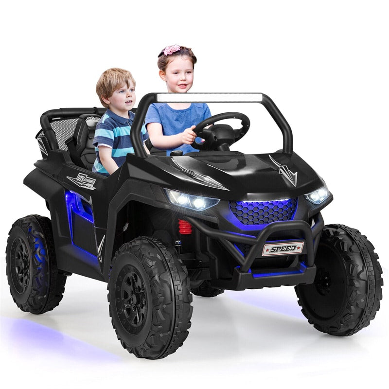 12V 2-Seater Ride On UTV, Kids Electric Vehicle with Remote Control, LED Lights, Music & Storage, Battery Powered Off-Road Car for 3-8 Years