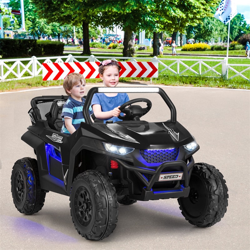 12V 2-Seater Ride On UTV, Kids Electric Vehicle with Remote Control, LED Lights, Music & Storage, Battery Powered Off-Road Car for 3-8 Years