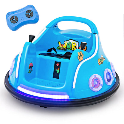 12V Kids Bumper Car, Electric Ride-On Bumper Car with Dual Joysticks, Flashing LED Lights & Remote Control, Battery Ride-On Toy for Toddlers