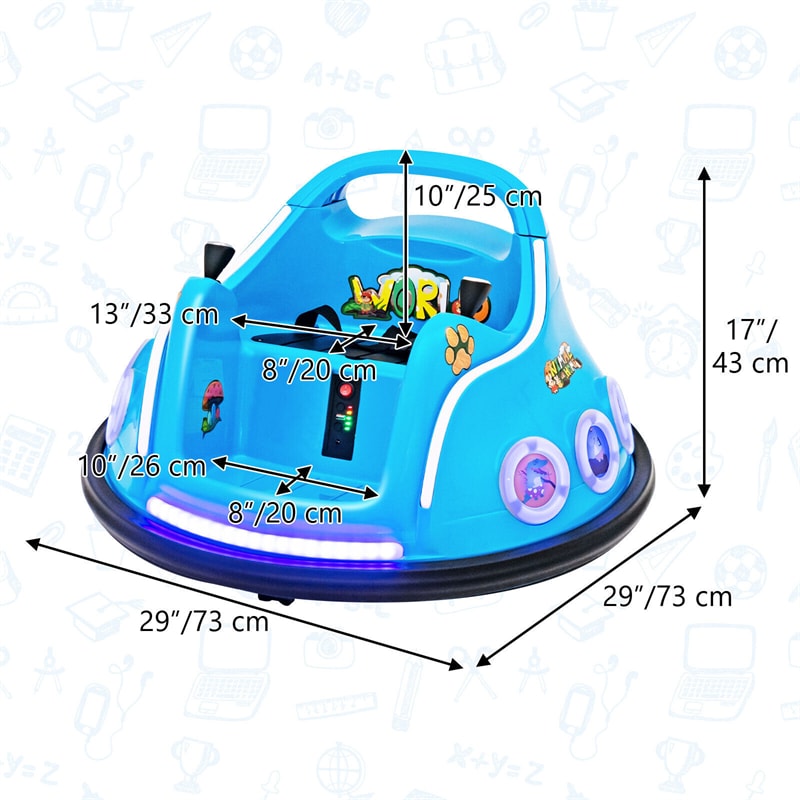 12V Kids Bumper Car, Electric Ride-On Bumper Car with Dual Joysticks, Flashing LED Lights & Remote Control, Battery Ride-On Toy for Toddlers