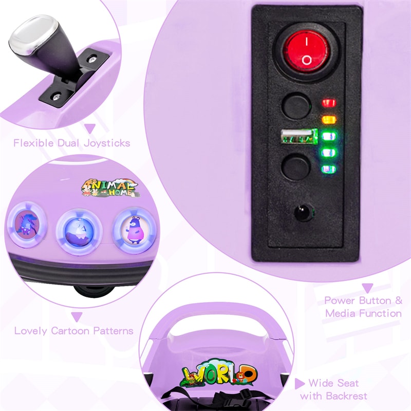 12V Kids Bumper Car, Electric Ride-On Bumper Car with Dual Joysticks, Flashing LED Lights & Remote Control, Battery Ride-On Toy for Toddlers