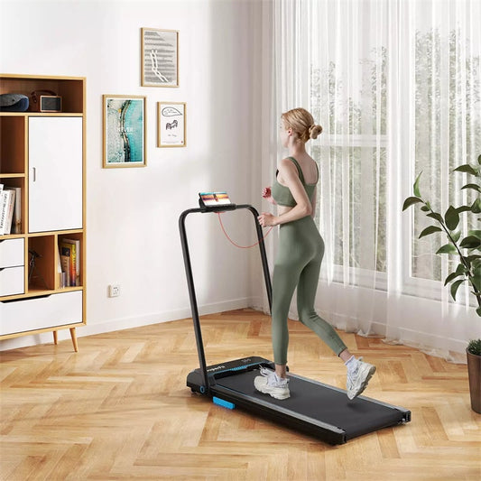 3-in-1 Folding Treadmill, 2.5HP Walking Pad & Under Desk Treadmill 340LB Capacity w/ Handlebar, LED Display, Remote, App Control for Home Office