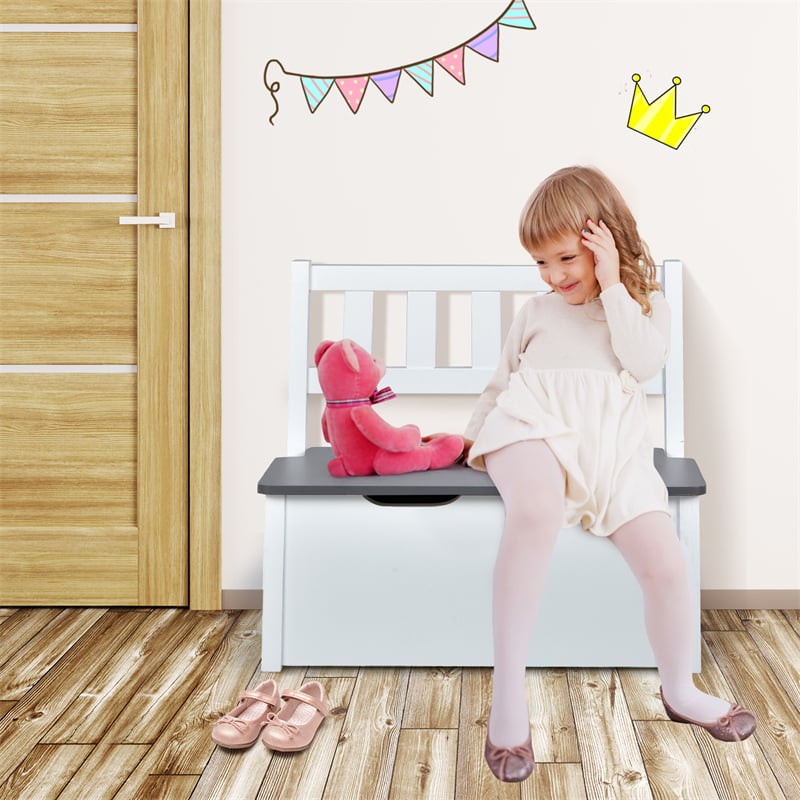 2-in-1 Kids Table & Chair Set, Wood Activity Table with Toy Storage Bench & 2 Chairs for Reading, Crafts, Playroom, Toddler Table and Chairs