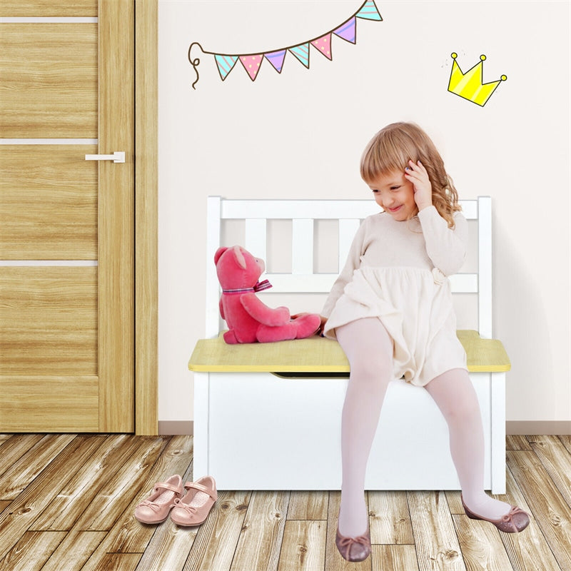 2-in-1 Kids Table & Chair Set, Wood Activity Table with Toy Storage Bench & 2 Chairs for Reading, Crafts, Playroom, Toddler Table and Chairs