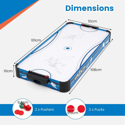 101cm Tabletop Air Hockey Table for Adults & Kids with 12V Fan Motor, 2 Pucks & Pushers, Indoor Arcade Table for Game Room, Home Office