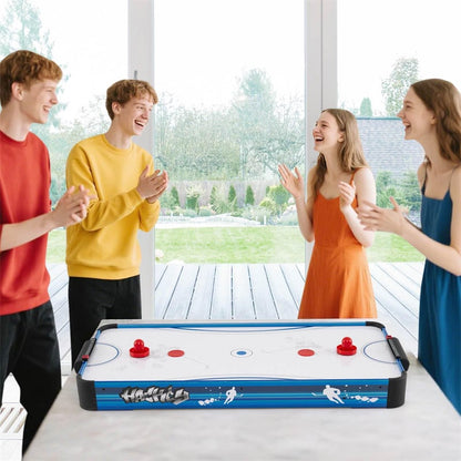 101cm Tabletop Air Hockey Table for Adults & Kids with 12V Fan Motor, 2 Pucks & Pushers, Indoor Arcade Table for Game Room, Home Office
