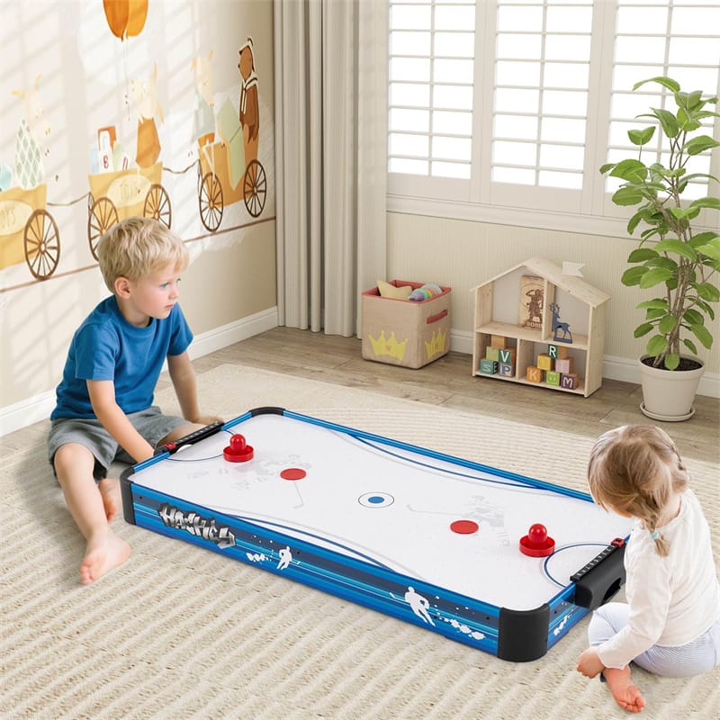 101cm Tabletop Air Hockey Table for Adults & Kids with 12V Fan Motor, 2 Pucks & Pushers, Indoor Arcade Table for Game Room, Home Office