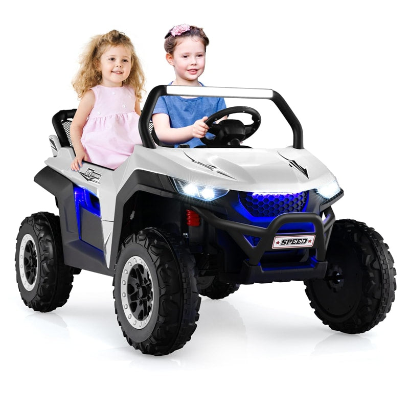 12V 2-Seater Ride On UTV, Kids Electric Vehicle with Remote Control, LED Lights, Music & Storage, Battery Powered Off-Road Car for 3-8 Years