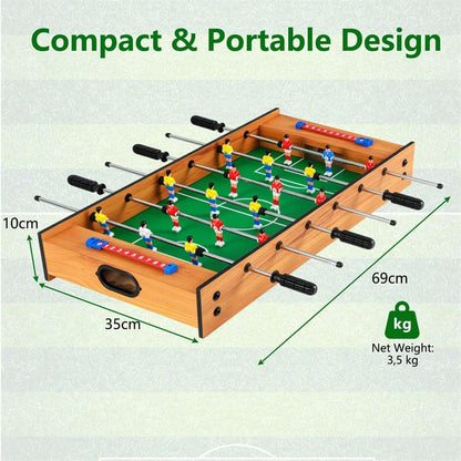 2-in-1 Compact Multi Game Table, Tabletop Foosball & Hockey Game Combo Table with Soccer Balls, Pushers & Pucks Basketball for Kids, Family Fun