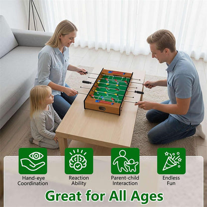 2-in-1 Compact Multi Game Table, Tabletop Foosball & Hockey Game Combo Table with Soccer Balls, Pushers & Pucks Basketball for Kids, Family Fun