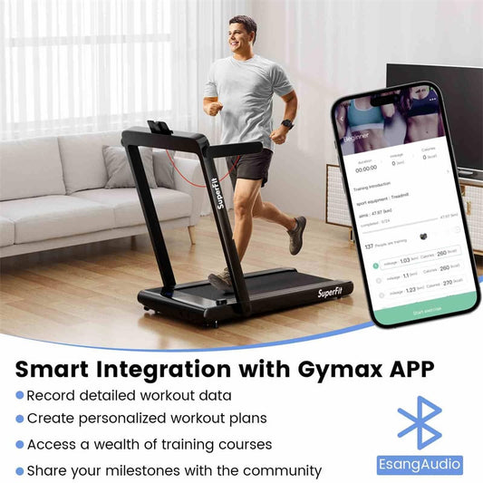 3HP Under Desk Treadmill, 3-in-1 Folding Walking Pad with Manual Incline, Smart APP & Remote Control for Home Office Gym, 155kg Capacity