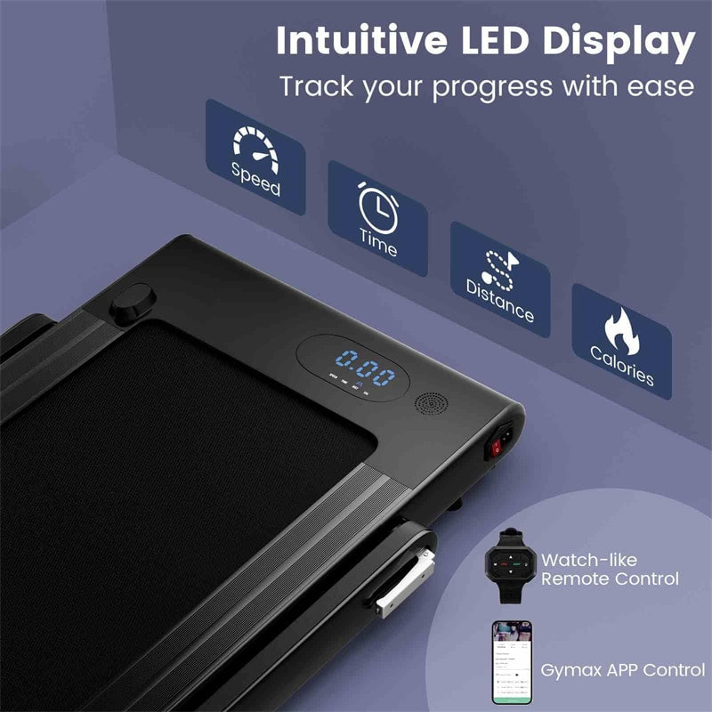 3HP Under Desk Treadmill, 3-in-1 Folding Walking Pad with Manual Incline, Smart APP & Remote Control for Home Office Gym, 155kg Capacity