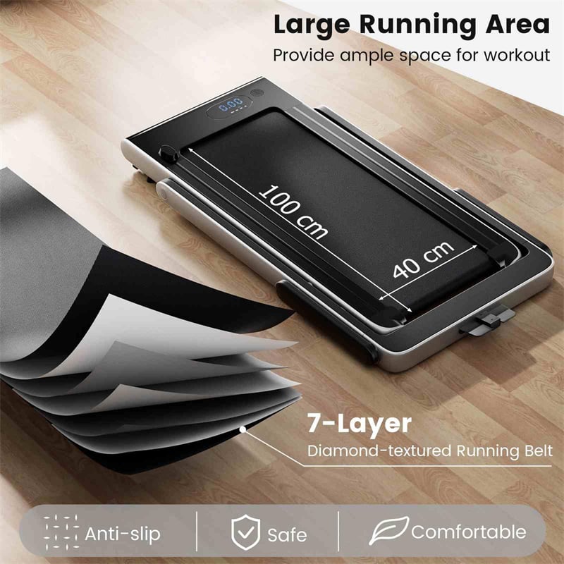 3HP Under Desk Treadmill, 3-in-1 Folding Walking Pad with Manual Incline, Smart APP & Remote Control for Home Office Gym, 155kg Capacity