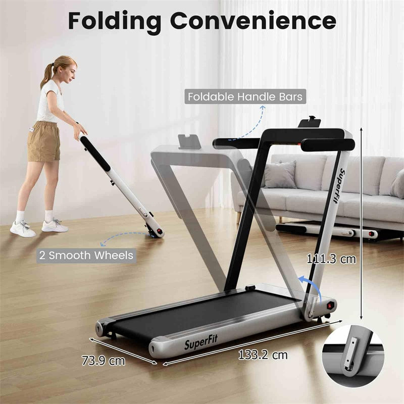 3HP Under Desk Treadmill, 3-in-1 Folding Walking Pad with Manual Incline, Smart APP & Remote Control for Home Office Gym, 155kg Capacity