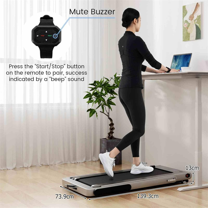 3HP Under Desk Treadmill, 3-in-1 Folding Walking Pad with Manual Incline, Smart APP & Remote Control for Home Office Gym, 155kg Capacity
