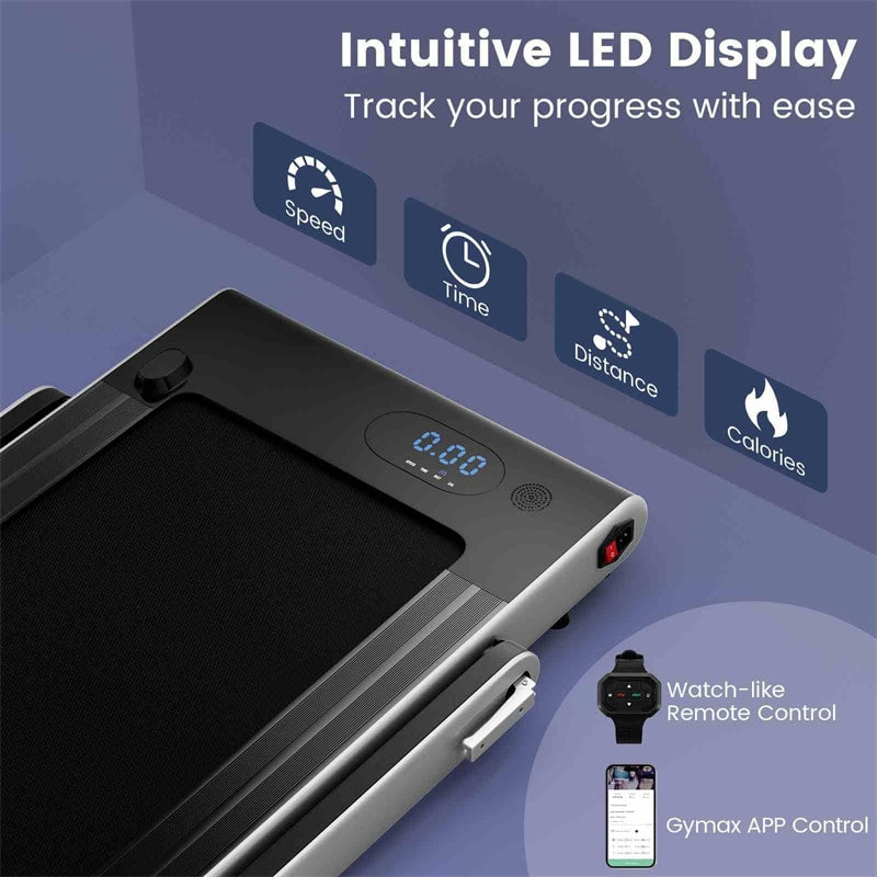 3HP Under Desk Treadmill, 3-in-1 Folding Walking Pad with Manual Incline, Smart APP & Remote Control for Home Office Gym, 155kg Capacity