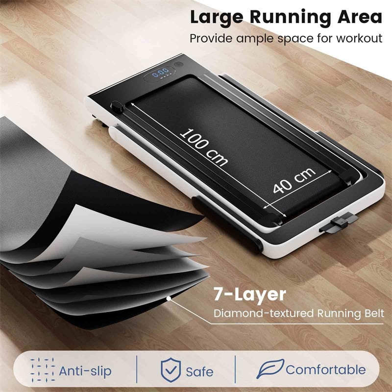 3HP Under Desk Treadmill, 3-in-1 Folding Walking Pad with Manual Incline, Smart APP & Remote Control for Home Office Gym, 155kg Capacity