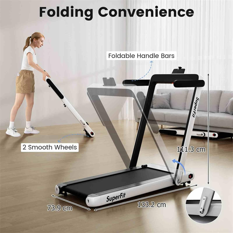 3HP Under Desk Treadmill, 3-in-1 Folding Walking Pad with Manual Incline, Smart APP & Remote Control for Home Office Gym, 155kg Capacity
