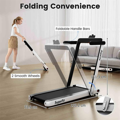 3HP Under Desk Treadmill, 3-in-1 Folding Walking Pad with Manual Incline, Smart APP & Remote Control for Home Office Gym, 155kg Capacity