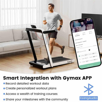 3HP Under Desk Treadmill, 3-in-1 Folding Walking Pad with Manual Incline, Smart APP & Remote Control for Home Office Gym, 155kg Capacity