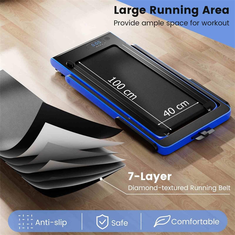 3HP Under Desk Treadmill, 3-in-1 Folding Walking Pad with Manual Incline, Smart APP & Remote Control for Home Office Gym, 155kg Capacity