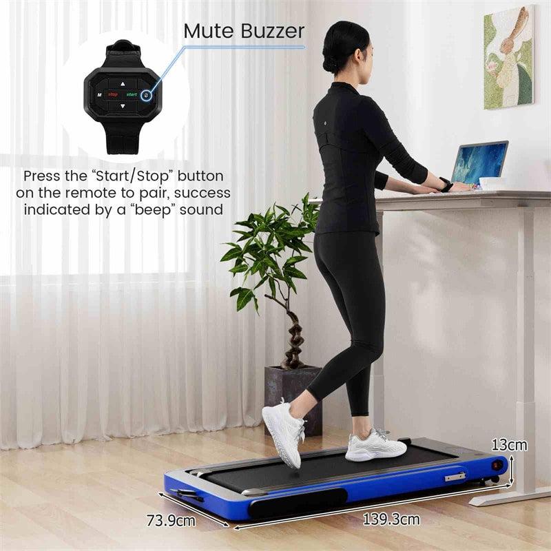 3HP Under Desk Treadmill, 3-in-1 Folding Walking Pad with Manual Incline, Smart APP & Remote Control for Home Office Gym, 155kg Capacity