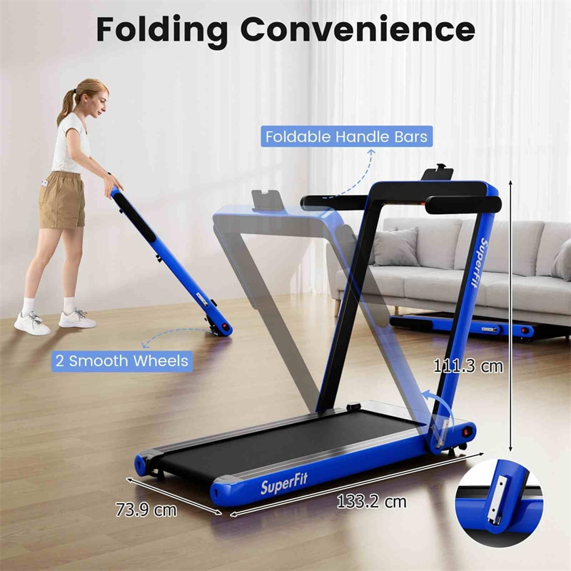 3HP Under Desk Treadmill, 3-in-1 Folding Walking Pad with Manual Incline, Smart APP & Remote Control for Home Office Gym, 155kg Capacity