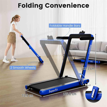 3HP Under Desk Treadmill, 3-in-1 Folding Walking Pad with Manual Incline, Smart APP & Remote Control for Home Office Gym, 155kg Capacity