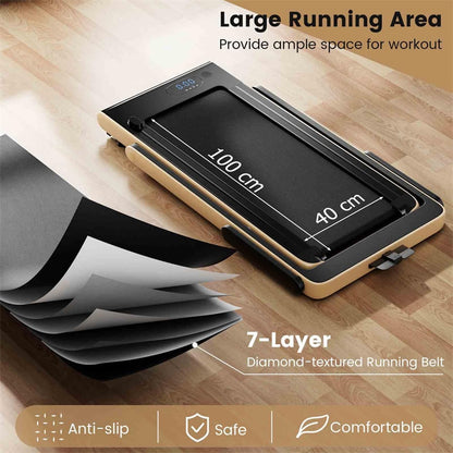 3HP Under Desk Treadmill, 3-in-1 Folding Walking Pad with Manual Incline, Smart APP & Remote Control for Home Office Gym, 155kg Capacity