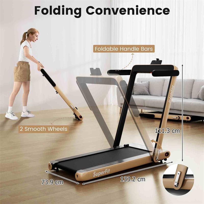3HP Under Desk Treadmill, 3-in-1 Folding Walking Pad with Manual Incline, Smart APP & Remote Control for Home Office Gym, 155kg Capacity